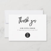Black Business Thank You Logo Social Media サンキューカード (正面)