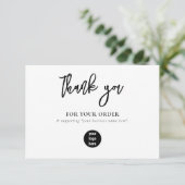Black Business Thank You Logo Social Media サンキューカード (スタンド正面)