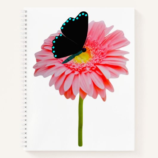 Black Butterfly Spiral Notebook ノートブック (正面)