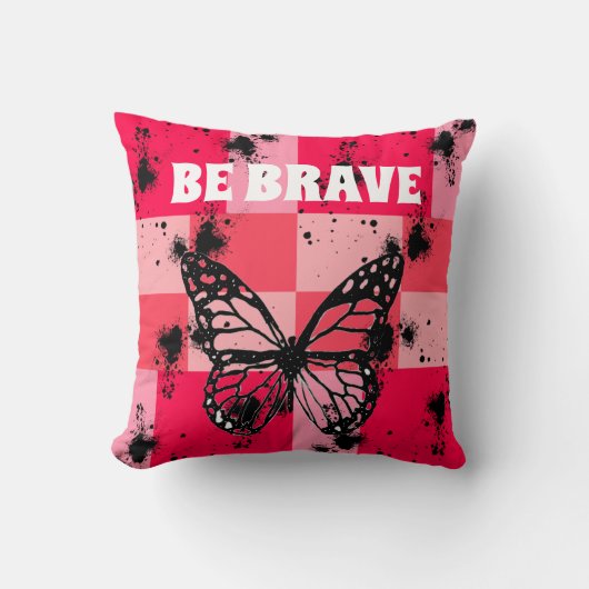 Black butterfly Sweet Modern candy abstract art クッション (正面)