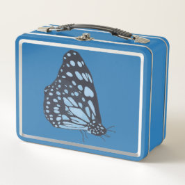 Black butterfly with blue spots, metal lunch boxes メタルランチボックス