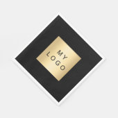 Black cafe bar business logo luncheon スタンダードランチョンナプキン (角)