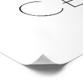 Black California Grizzly Bear Typography Art Print ポスター (角)