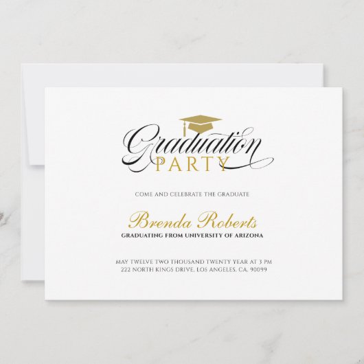 Black Calligraphy Custom Photo 招待状 (正面)