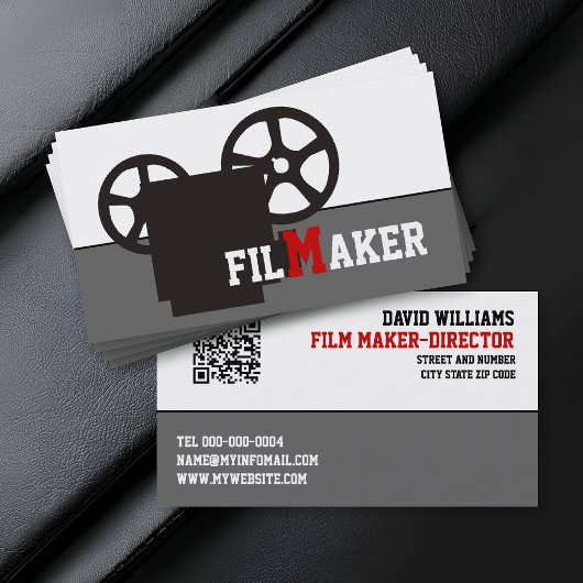 Black camera and QR code film maker 名刺