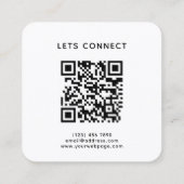 Black camera lens photography  スクエア名刺 (裏面)