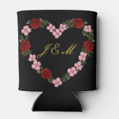 Black can cooler with pink and red heart 缶クーラー (裏面)