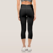Black Capri Leggings with White Side Stripe カプリレギンス (裏面)