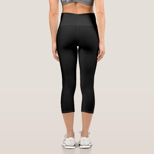 Black Capri Leggings with White Side Stripe カプリレギンス (裏面)