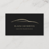 Black Car Service QR Code Black & Gold 名刺 (正面)