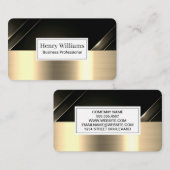 Black Carbon Fiber | Gold Metallic Brushed 名刺 (正面/裏面)