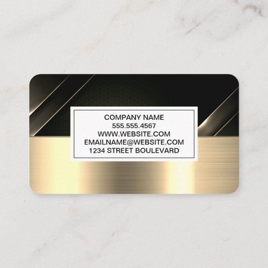 Black Carbon Fiber | Gold Metallic Brushed 名刺 (裏面)