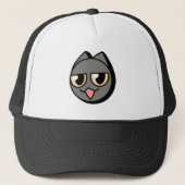 Black Cartoon Cat キャップ (正面)