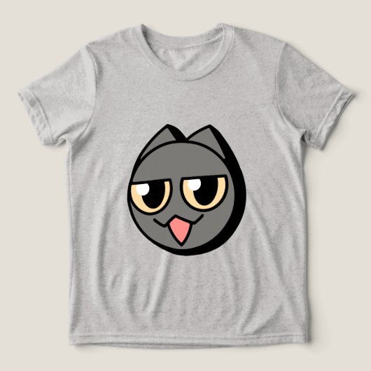 Black Cartoon Cat トライブレンドＴシャツ (デザイン正面)