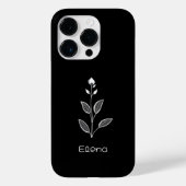 Black Case with White Flower - Elegant and Custom  Case-Mate iPhoneケース (裏面)
