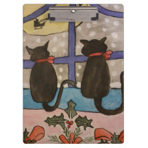 Black Catクリスマスクリップボード