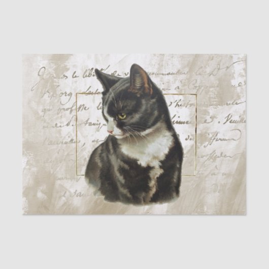 Black Cat金ゴールドフランスのスクリプト金ゴールドフレームヴィンテージ 薄葉紙 (正面)