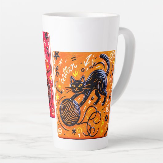  Black Cat   カフェラテマグ (右アングル)