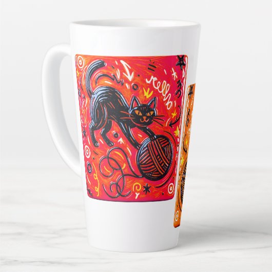  Black Cat   カフェラテマグ (左アングル)