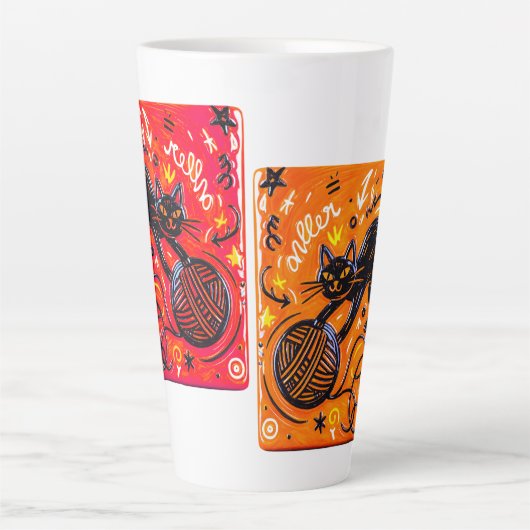 Black Cat カフェラテマグ (正面)