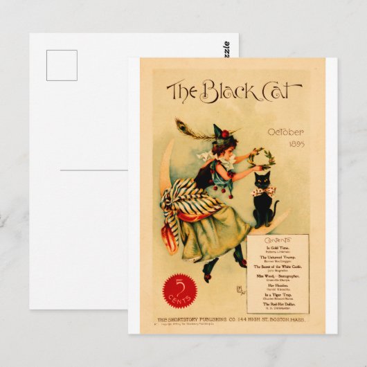 Black Cat 1 , Vintage Poster ポストカード (正面/裏面)