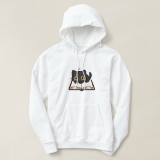 Black Cat and Book Embroidered Comfort Colors Tee, パーカ