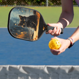 Black Cat and Cafe at Night ピックルボールラケット