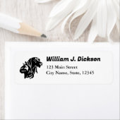 black cat and dog faces with personalized name ラベル (インサイチュ)