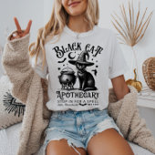 Black Cat Apothecary Wiccan Grimoire Halloween  Tシャツ