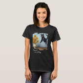 Black Cat Art Sunflowers、Vincent van Cat、おもしろいC Tシャツ (正面フル)