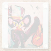 Black cat autumn room  ガラスコースター (裏面)