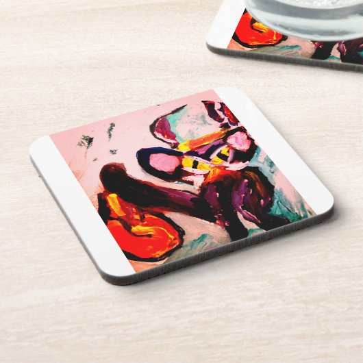 Black cat autumn room  コースター (左側)