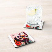 Black cat autumn room  コースター (右側)