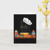 Black Cat Baking Because Murder Is Wrong Cat Lover カード (黄色い花)