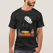 Black Cat Baking Because Murder Is Wrong Cat Lover Tシャツ (正面)