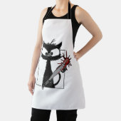 Black Cat Baseball Horror Halloween エプロン (インサイチュ)