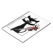 Black Cat Baseball Horror Halloween ノートブック (左側)