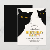 Black cat birthday 招待状 (正面/裏面)