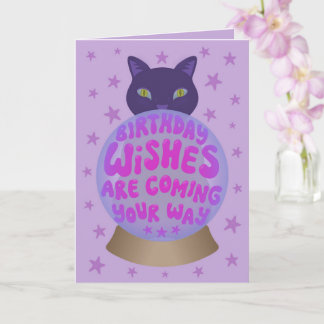 Black Cat Birthday Fortune カード