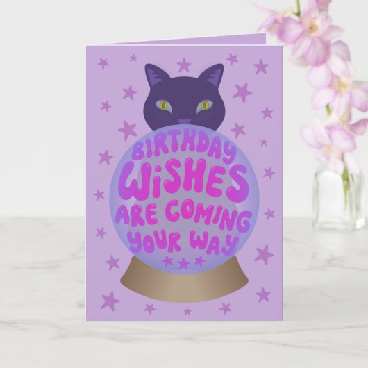 Black Cat Birthday Fortune カード (蘭)