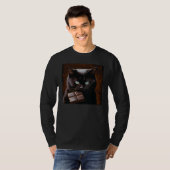 Black Cat Biting Chocolate Tシャツ (正面フル)