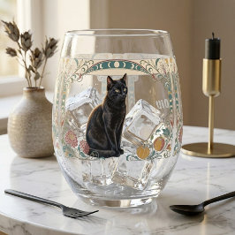 Black Cat Botanicals ビンテージ パンプキン ペット ラバーズ ステムなしワイングラス