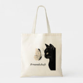 Black Cat Butterfly Freundschaft トートバッグ (裏面)