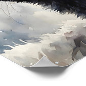 Black Cat by Window Art Print Cozy Feline Wall Art ポスター (角)