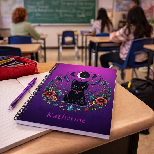 Black Cat Celestial Mystical ノートブック