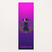 Black Cat Celestial Mystical Purple Pink ヨガマット (正面)