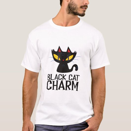 Black Cat Charm Halloween Design Tank Top Tシャツ (正面)