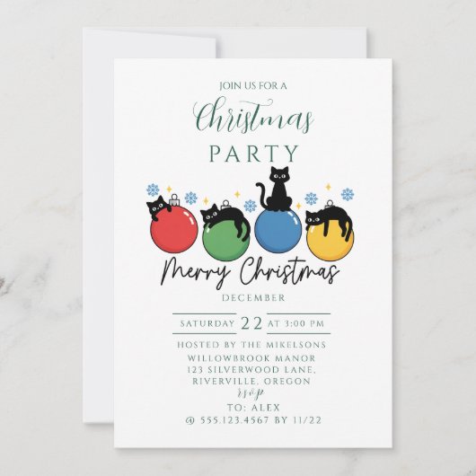 Black Cat Christmas 招待状 (正面)