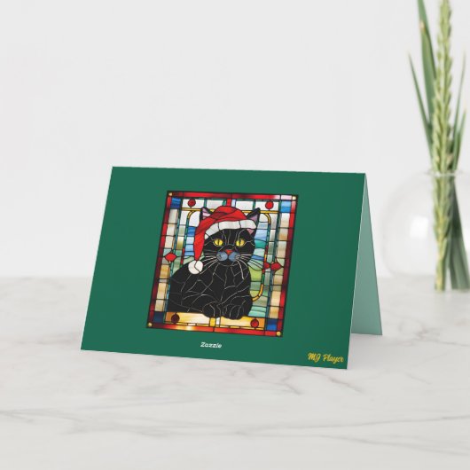 Black Cat Christmas Cookies Card カード (裏面)