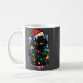 Black Cat Christmas Ice Cream Drip Santa Hat Cute コーヒーマグカップ (左)